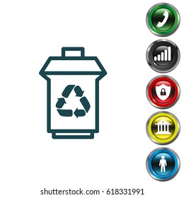 trash can with recycling symbol (icon)