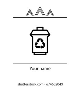 trash can with recycling symbol (icon)