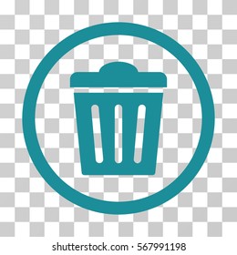 Trash Can rounded icon. Vector illustration style is flat iconic symbol inside a circle, soft blue color, transparent background. Designed for web and software interfaces.