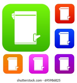 Trash can set icon in different colors isolated vector illustration. Premium collection