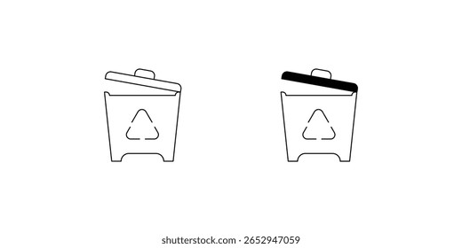 Mülleimer-Symbol mit weißem Hintergrund, Vektorgrafik