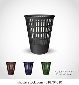 trash can set isolated. Vector illustration.