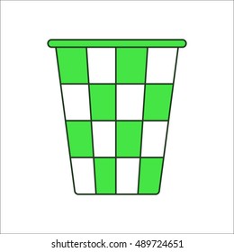 Trash can sign flat symbol icon on background