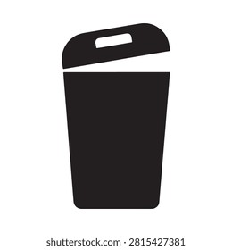 Trash Can Silhouette Black Vector Graphic On White Background