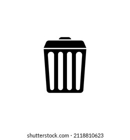 Trash Can Silhouette Icon Illustration Object Stock Vector (Royalty ...