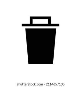 Trash can silhouette icon. Vector.