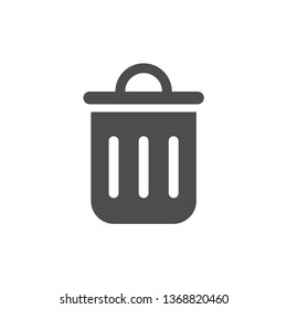 trash can silhouette vector icon isolated on white background. delete garbage bin sign icon for web and user interface design