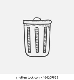 Trash can sketch icon for web, mobile and infographics. Hand drawn vector isolated icon.
