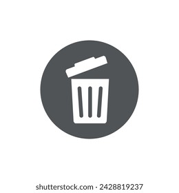 trash can template icon vector flat design.