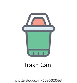 Basura Puede Vector Rellenar Iconos de contorno. Material gráfico simple 