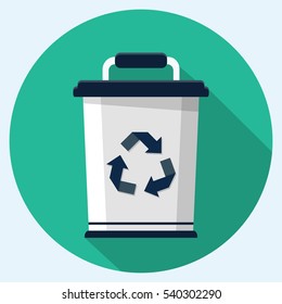 Trash can vector flat icon