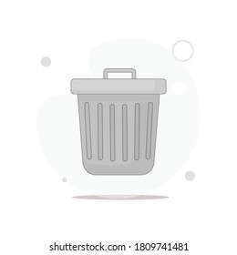 Trash can vector flat illustration on white