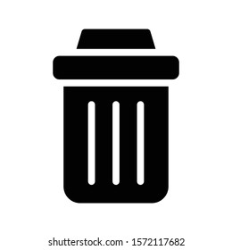 trash can vector glyph flat icon 