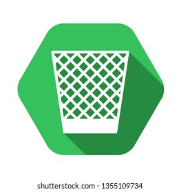 trash can vector green icon in modern flat style isolated. trash can support is good for your web design.