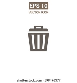 Trash can  Vector Icon.  