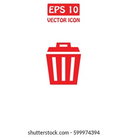 Trash can  Vector Icon.