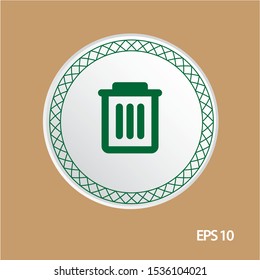 trash can vector icon, circle flat design internet button, web and mobile app illustration