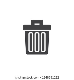 Trash can vector icon. filled flat sign for mobile concept and web design. Recycle bin simple solid icon. Symbol, logo illustration. Pixel perfect vector graphics