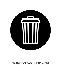 Trash can vector icon. garbage illustration sign. basket symbol or logo.
