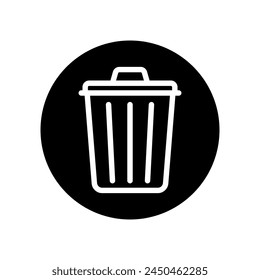 Trash can vector icon. garbage illustration sign. basket symbol or logo.