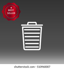 Trash Can Vector Icon Illustration