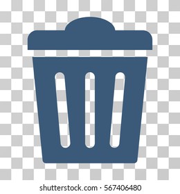 Trash Can vector icon. Illustration style is flat iconic blue symbol on a transparent background.