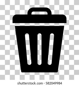 Trash Can vector icon. Illustration style is flat iconic black symbol on a transparent background.