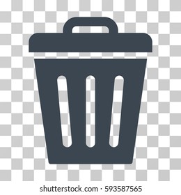 Trash Can vector icon. Illustration style is flat iconic smooth blue symbol on a transparent background.