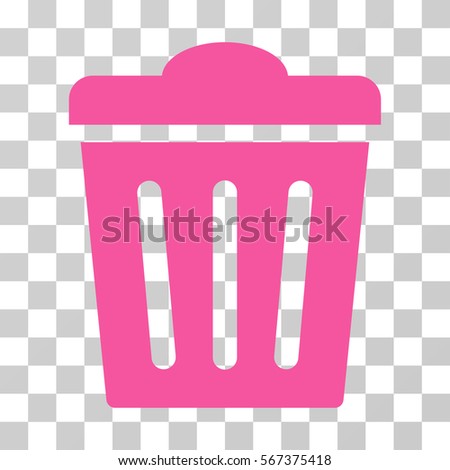 Trash Can vector icon. Illustration style is flat iconic pink symbol on a transparent background.