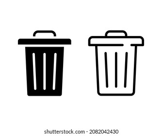 trash can vector icon isolated on white background