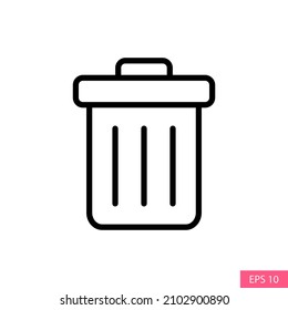 Trash Can Vector icon in line style design for website design, app, UI, isolated on white background. Editable stroke. EPS 10 vector illustration.