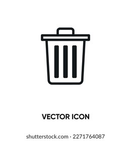 La basura puede ser un icono vector. Ilustración vectorial plana moderna y simple para sitio web o aplicación móvil.Ilustración del logotipo de Trash. Gráficos vectoriales perfectos para píxeles	
