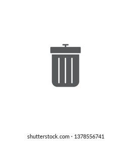 Trash Can vector Icon on Flat Color design isolated on white