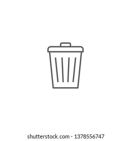 Trash Can vector Icon on Flat Color design isolated on white