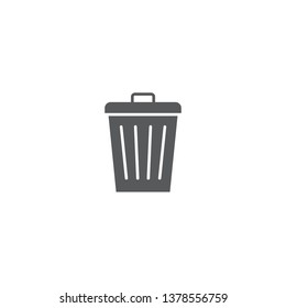 Trash Can vector Icon on Flat Color design aislado en blanco