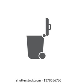 Trash Can vector Icon on Flat Color design isolated on white