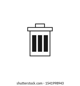 Trash Can vector Icon on Flat Color design isolated on white