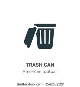 Trash can vector icon on white background. Flat vector trash can icon symbol sign from modern american football collection for mobile concept and web apps design.