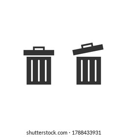 Trash Can vector icon. Trash can icon on white background.