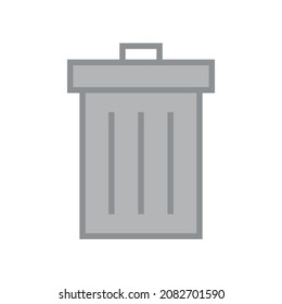 Trash can vector icon on white background