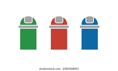 trash can vector icon set. Bin and trash can icons. Recycling icons. Vector trash can symbol. Garbage tank. Wastebasket. Dustbin icon. Delete. dustbin and garbage box icon.