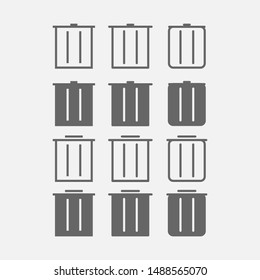 trash can vector icon simple and modern flat. Symbol for web site, mobile.