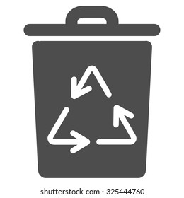 Trash Can vector icon. Style is flat symbol, gray color, rounded angles, white background.