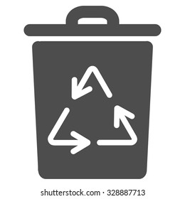 Trash Can vector icon. Style is flat symbol, gray color, rounded angles, white background.