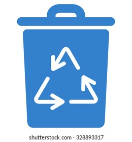 Trash Can vector icon. Style is flat symbol, cobalt color, rounded angles, white background.