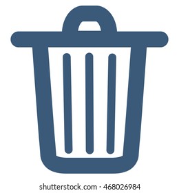 Trash Can vector icon. Style is linear flat icon symbol, blue color, white background.