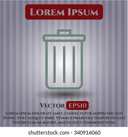 Icono o símbolo del vector Trash Can