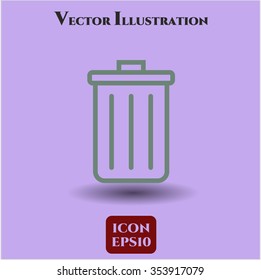 Icono o símbolo del vector Trash Can