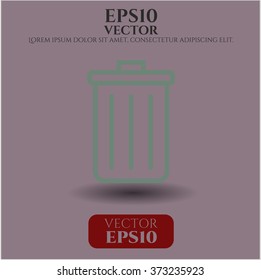 Trash can vector icon or symbol