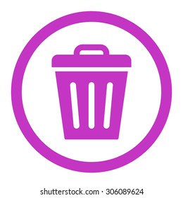 Trash Can vector icon. This rounded flat symbol is drawn with violet color on a white background.